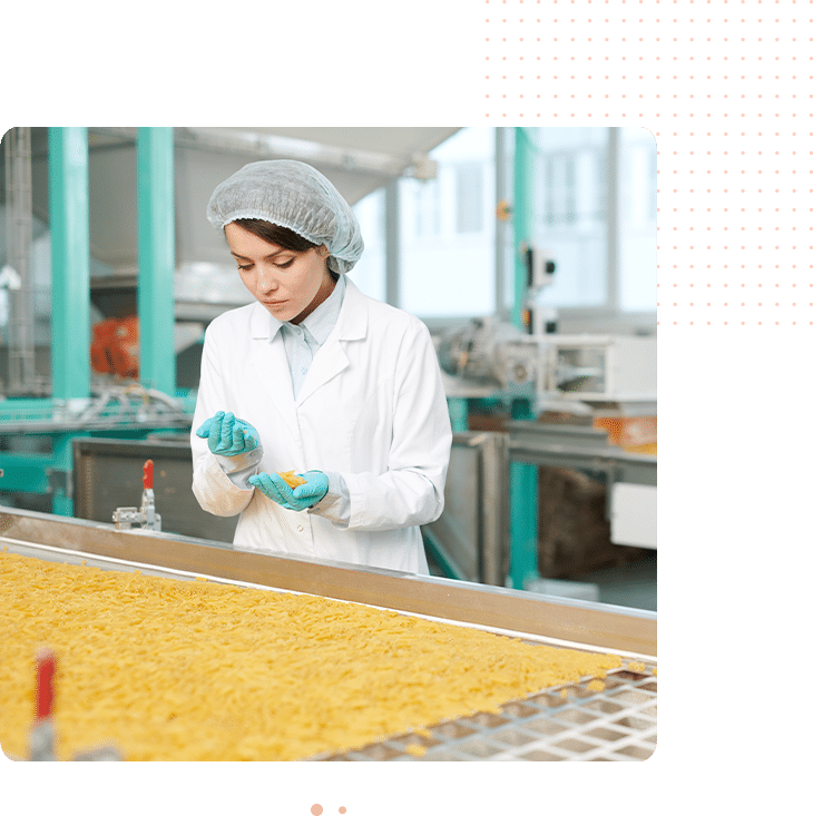 Woman working in food manufacturing